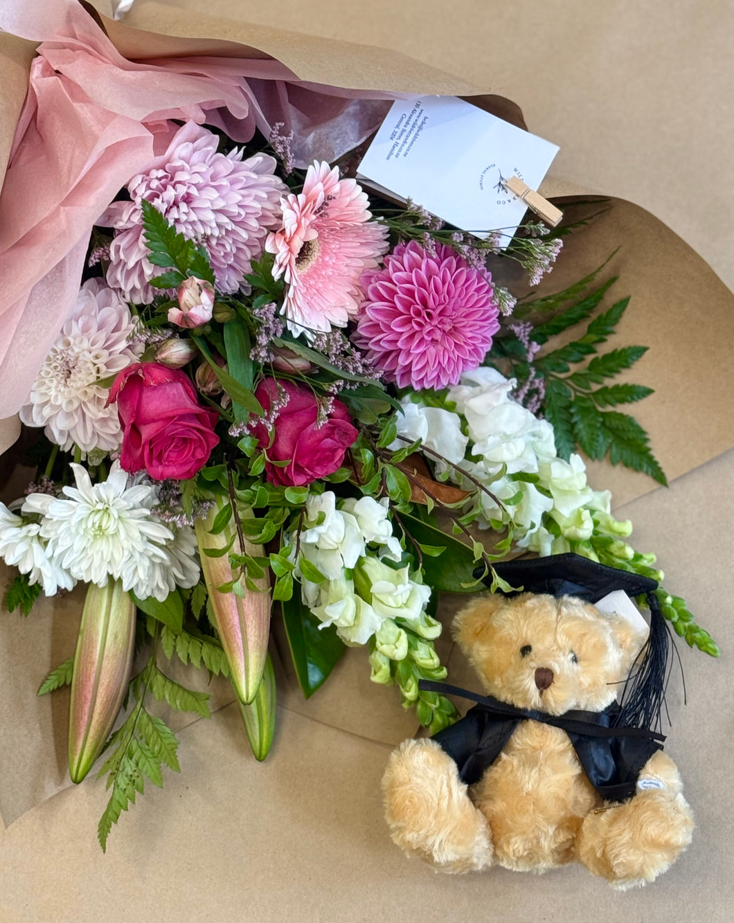 Graduation Bouquet (with grad teddy)
