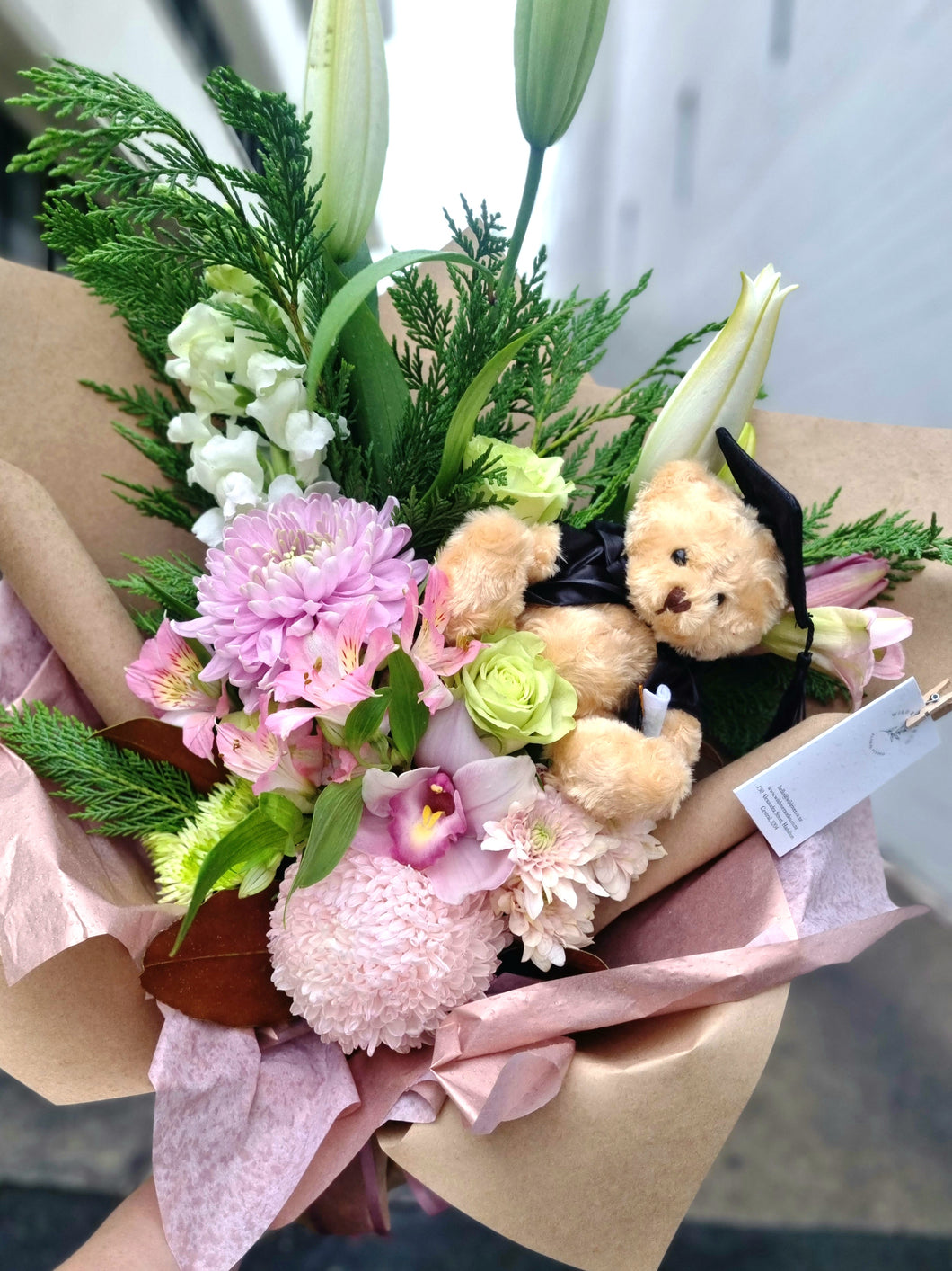 Graduation Bouquet (with grad teddy)