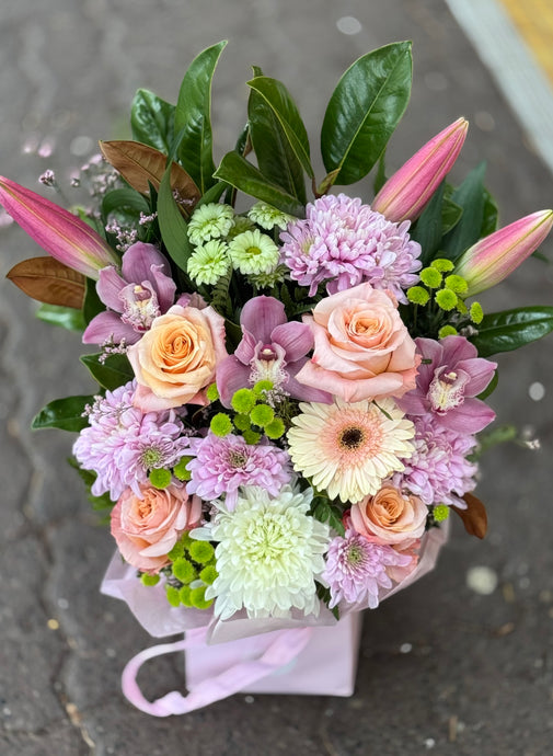 Peach and Pastel Arrangement