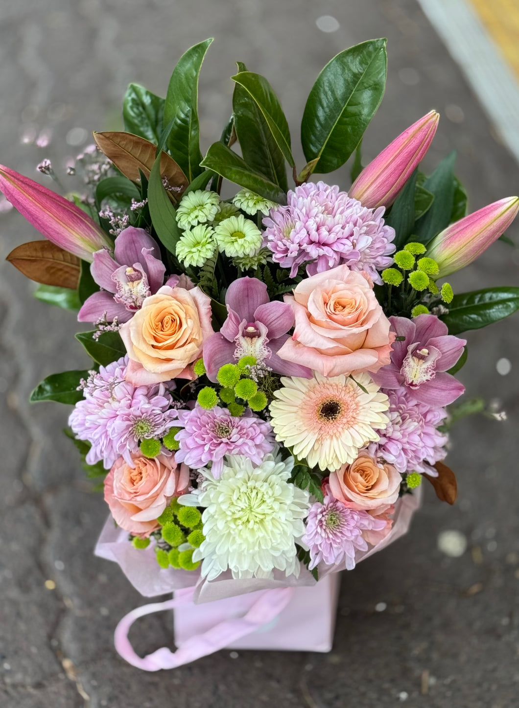 Peach and Pastel Arrangement