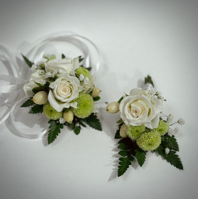 Wrist Corsage + Buttonhole set