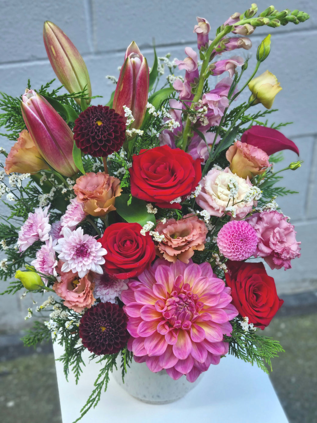 Red + Pink Arrangement (in ceramic)