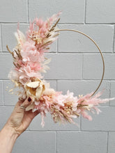 Load image into Gallery viewer, Blush 25cm Wreath (on gold hoop)