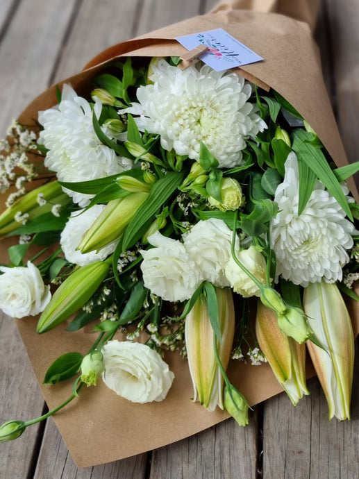 White + Green Florist Choice Bouquet